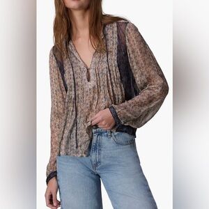 rag & bone Amaris Print Metallic Bo-Ho Top NWT 💕